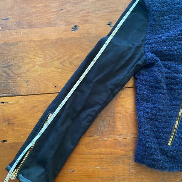 GIRLS JUICY COUTURE BOUCLE WOOL-BLEND JACKET SZ 10 NAVY/BLACK WITH GOLD DETAIL - Picture 12 of 16